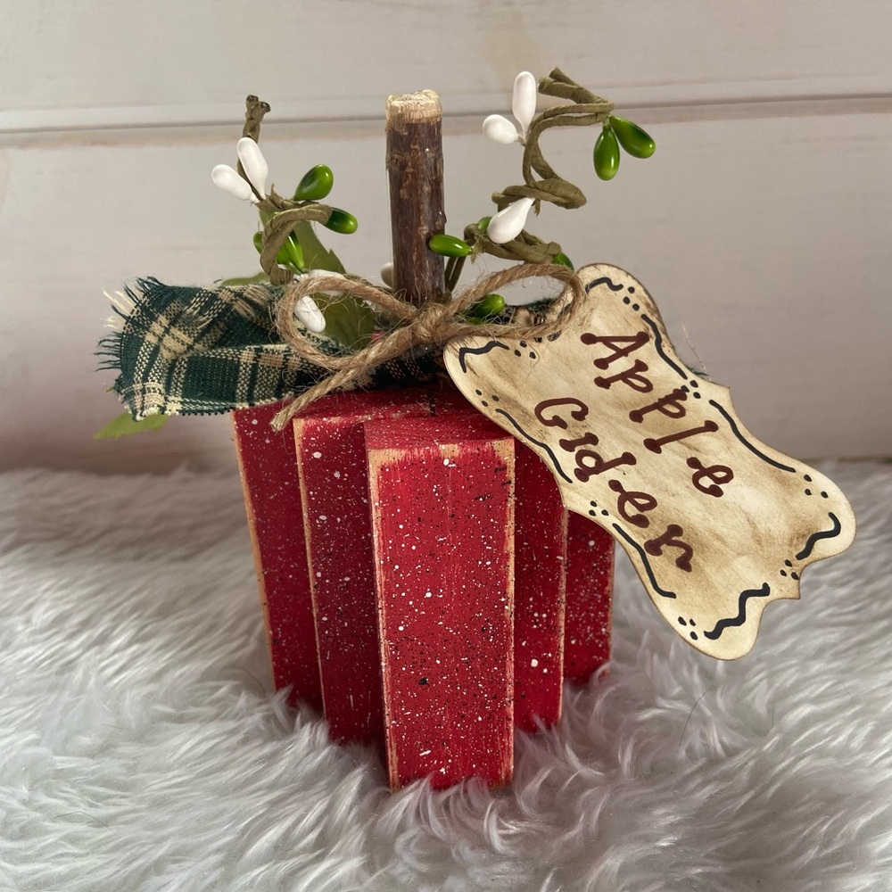 Handmade wooden apple decor